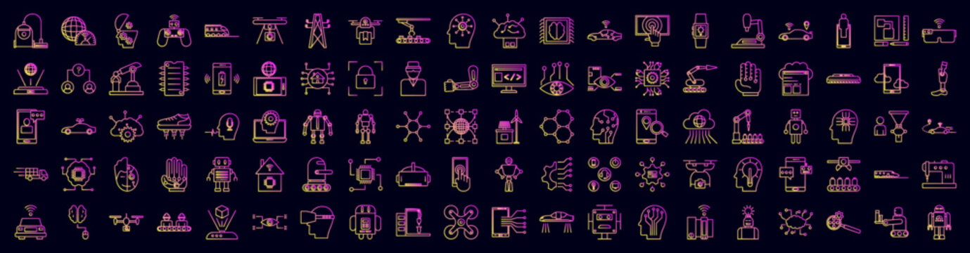 Intelligence nolan icons collection vector illustration design
