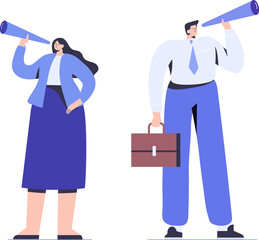 Obraz premium Teamwork. Business people flat illustration