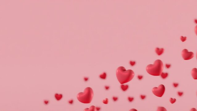 valentine's day concept. many hearts floating on pink background with copy space.