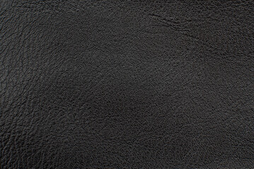 Black leather texture. Abstract background of dark leather with small roughness and scuffs