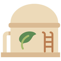 biogas power plant flat icon