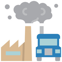 carbon dioxide flat icon