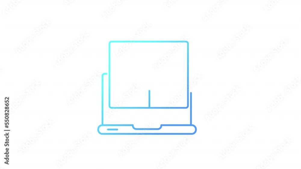 Poster animated stream online gradient icon. video content. social media interaction. seamless loop hd vide