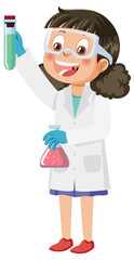 Scientist girl cartoon character