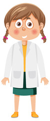 Scientist girl wearing lab coat