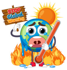 Stop global warming vector concept