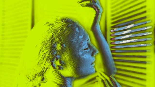 shamanic dance under the influence of psychedelic substances in an altered consciousness