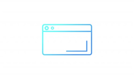 Animated digital stats gradient icon. Analysing data with online tools. Business report. Seamless loop HD video with alpha channel on transparent background. Outline motion graphic animation