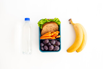 Healthy meal in lunch boxes. Take away food