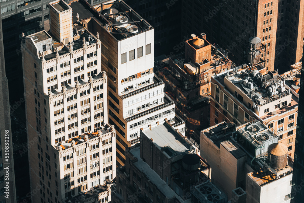 Wall mural buildings details from above, new york