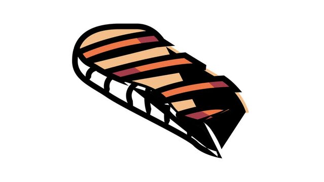 grill salmon color icon animation