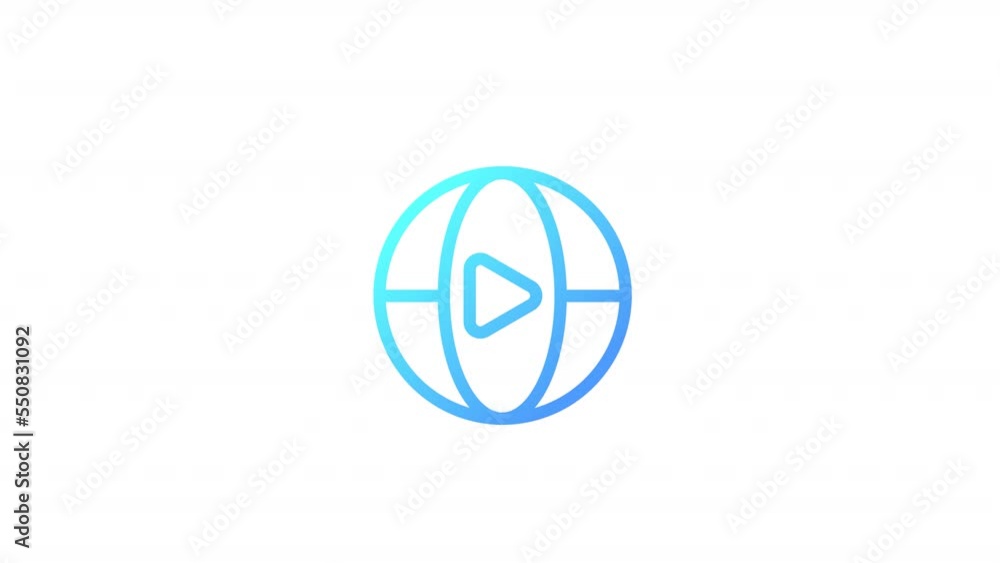 Poster animated video online gradient icon. international communication. content on internet. seamless loop