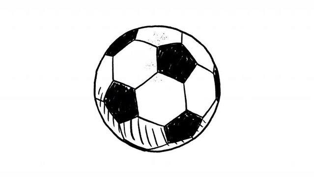 Hand drawn looping animation of spinning football