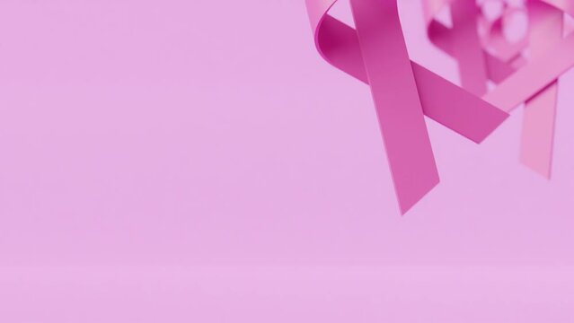 breast cancer day concept. yellow ribbon floating on yellow background with copy space.