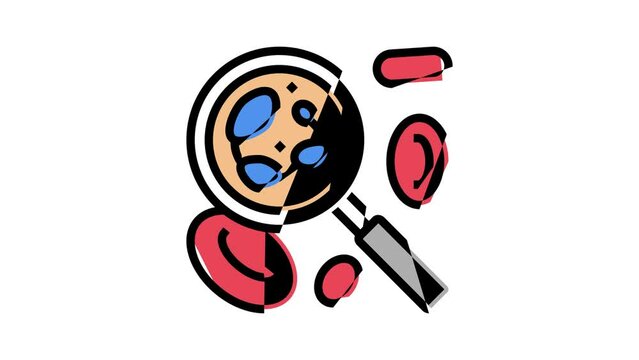 megaloblastic anemia researching color icon animation