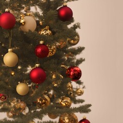 Fototapeta na wymiar christmas tree with baubles