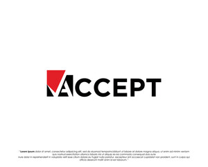 ACCEPT text logo modern TYPOGRAPHY