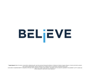 BELIEVE text logo modern TYPOGRAPHY