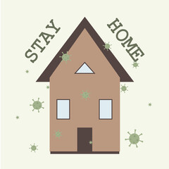 Stay home sign for covid 19 and lockdown