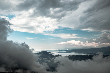 clouds in the mountains