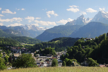 Fototapeta na wymiar The panorama of Berchtesgaden, Koenigsee region, Germany