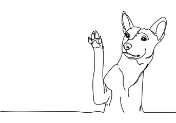  Draw a dog with strokes. greeting dog.vector