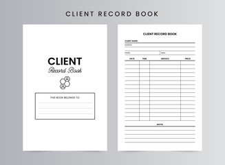 Client Record Book Printable Template