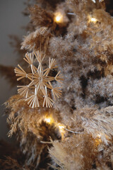 Christmas interior in boho style