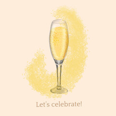 post card with champagne