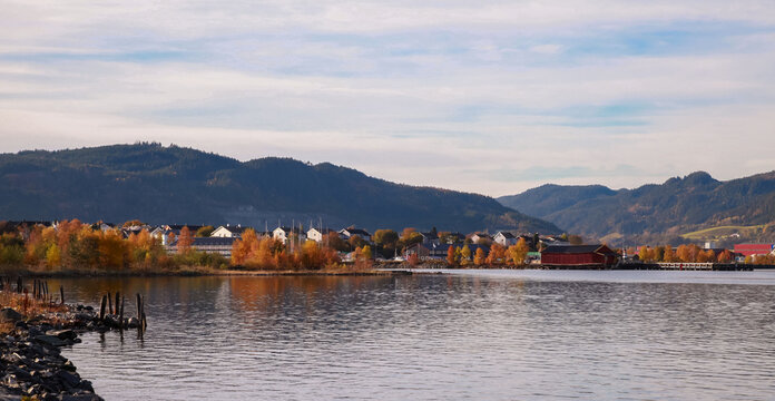 Orkanger, Norway. Coastal landscape
