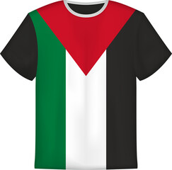 T-shirt design with flag of Palestine.