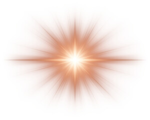 Lens flare effect with many fine light rays isolated on empty background. Digital illustration
