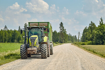 Tractor on a country road
