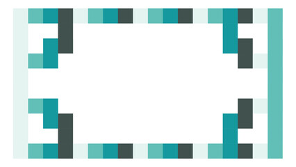 Framed background composed of small squares in white to dark green gradations. 