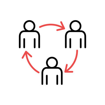 Employee Work Shift Vector Icon Teamwork