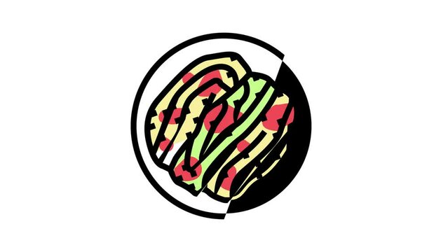 kimchi salad color icon animation