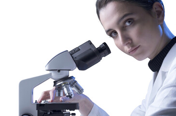 Young researcher posing and looking at camera