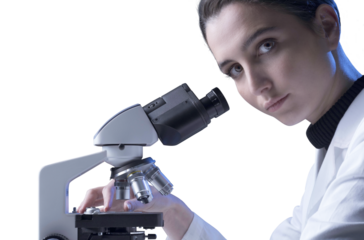 Young researcher posing and looking at camera