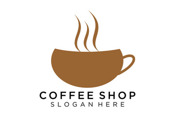 Coffee logotype. Minimalist coffee logo concept, fit for caffe, restaurant, packaging and coffee business. Illustration vector logo.