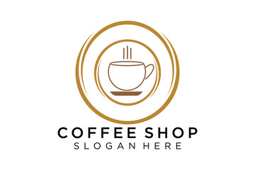 Coffee logotype. Minimalist coffee logo concept, fit for caffe, restaurant, packaging and coffee business. Illustration vector logo.