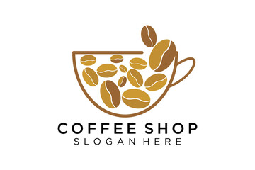 Coffee logotype. Minimalist coffee logo concept, fit for caffe, restaurant, packaging and coffee business. Illustration vector logo.