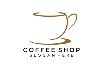 Coffee logotype. Minimalist coffee logo concept, fit for caffe, restaurant, packaging and coffee business. Illustration vector logo.