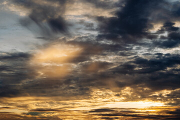 Atmosphere panorama Dramatic Sky Sunset Sunrise Dark orange rosy yellow blue pink cloud background