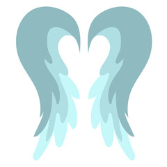 Blue pastel angel wings doodle cartoon