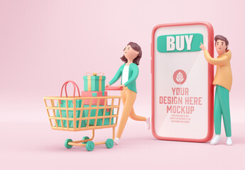 Online Shopping Concept With Smartphone Mockup