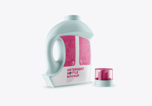 Plastic Detergent Bottle Mockup