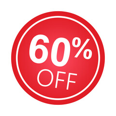 Sticker 60 percent discount off, 60%