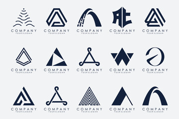 Letter A logo icon design template.
