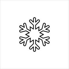 Simple black snowflake with rounded corners. Vector icon on white background