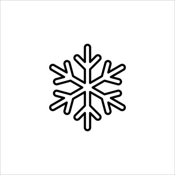 Simple black snowflake with rounded corners. Vector icon on white background